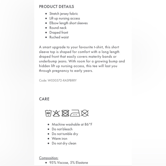 Seraphine maternity to nursing short sleeve fitted top S - Picture 6 of 7